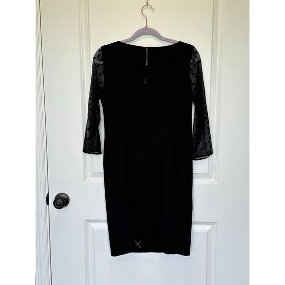 Talbots Black Polka Dot Sleeve Knee Length Dress Size 4 Petite - Picture 1 of 7